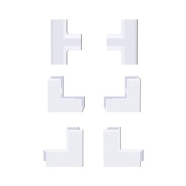 Connector Accessory Pack for Delamu Cable Concealer CC02, 2 Inside Elbows, 2 Outside Elbows, 2 T Connectors, for ASIN B07GPDT7PQ