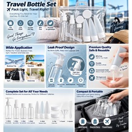 Refillable Travel Bottles for Toiletry Storage – Portable Liquid Containers for Shampoo, Lotion, Perfume & Daily Travel