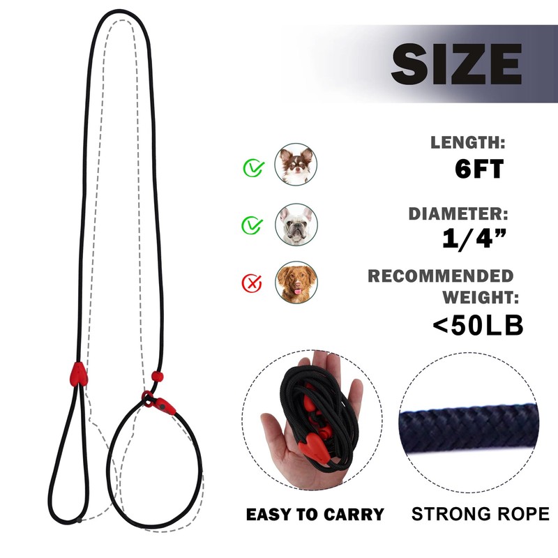 Slip Lead Dog Leash Slip Lead 6 FT Dog Training