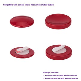 Metal Shutter Release Button (Non-Screwed) for Sony ZV-1 ZV-E10 ZV-E10II A7IV A6700 A6600 A6500 A6400 A6300 A6000 RX100 Series Camera with Flat Shutter Release Button (Concave & Convex Dark Red Kit )