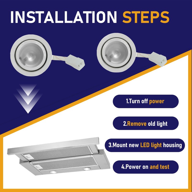2-Pack SB02300798 Range Hood LED Light Replacement, Compatible with for