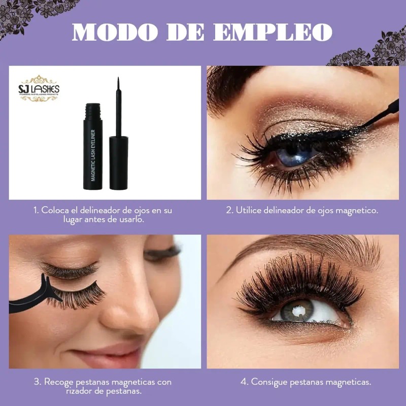 Kit De Pestañas Postizas Magnéticas 5 Pares
