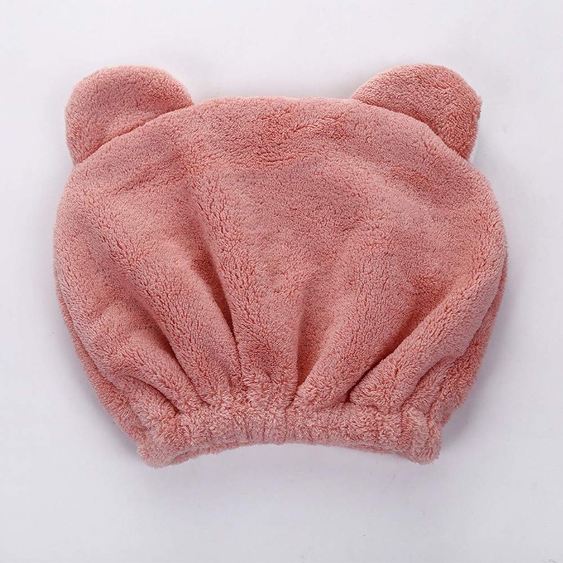 Children's Hair Drying Towel, Towel Cap, Bear Pattern, Hair Cap,