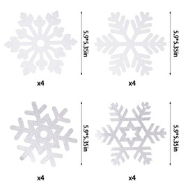 16 PCS Snowflake Hanging Swirl Decorations, Winter Snowflakes Hanging Ceiling, Party Ceiling Hanging Ornaments Snowflake Ceiling Streamers for New Year Christmas Decor Holiday Party Supplies