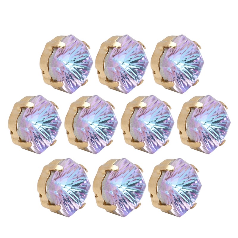 10Pcs Sewing Claw Diamond Fat Square Glass High Top Clothing
