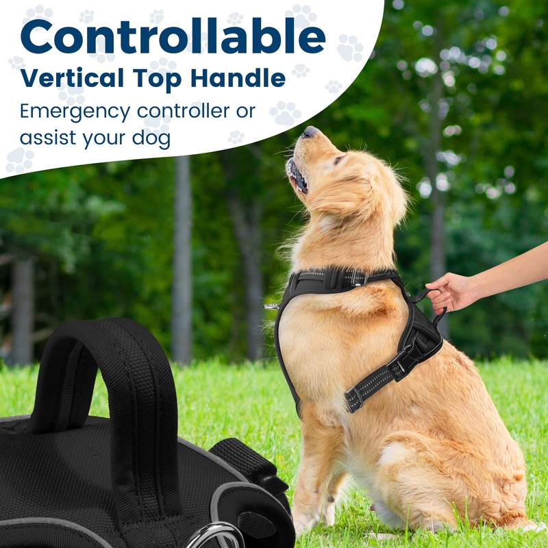 Funfox Dog Harness No Pull, Adjustable Dog Vest Harness, Super