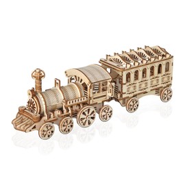 comfoyar 3D Puzzle Steam Train, Wooden Model Kits for Adults to Build, DIY Construction Craft Kits, Home Decor and Christmas Birthday Valentine Gifts for Men Women