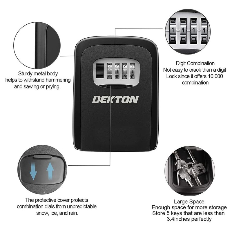 DEKTON DT71100 4 Digit Combination Key Safe Box (120 X