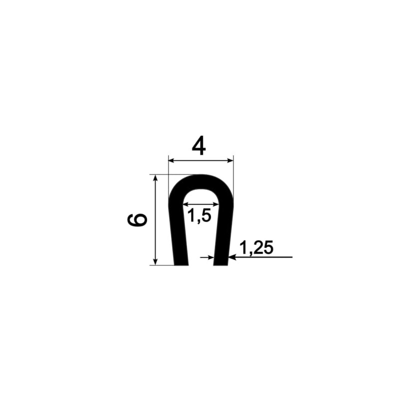Eutras Kantenschutz KSO4004, Weatherstrip, Protective Strip - for Edges 0.4