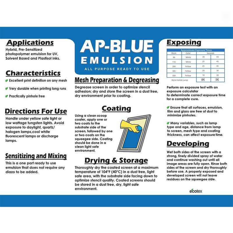 Ecotex AP Blue All Purpose Ready to Use Screen Printing