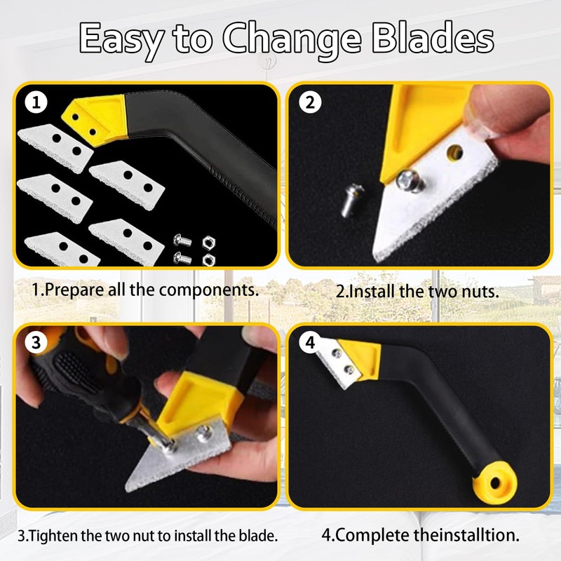 8 Pcs Pro Grout Scraping Rake Tool, Grout Removal Tool