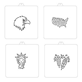 Reusable USA PYO Cookie Stencil Paint Your Own Custom Design Unique Cookies Stencils Creates Custom Coloring Pages Designs, Perfect for Kids, Parties, and Bakers. Detailed Designs. (America)