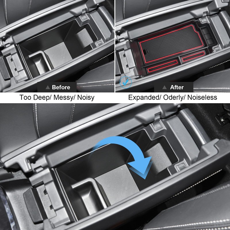 Coleya 2021-2024 2025 Rogue Armrest Organizer for Nissan Rogue (S/SV/SL/Platinum/Rock