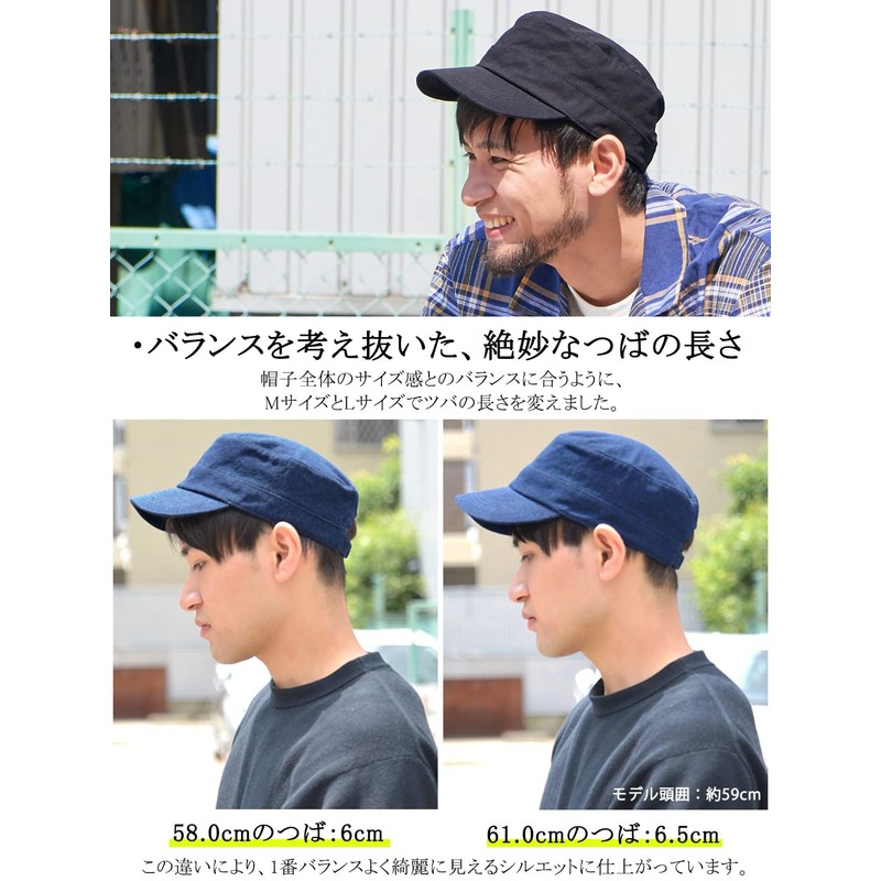CHARM 100% Cotton, Washable, Simple Work Cap, Available in 2