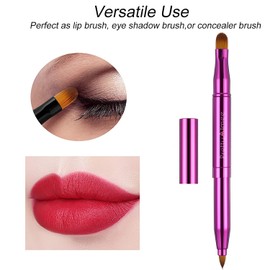 PrettyAimee Pincel retráctil para labios delineador de labios, corrector de doble extremo, de viaje, retráctil, sombra de ojos, base de maquillaje, herramienta