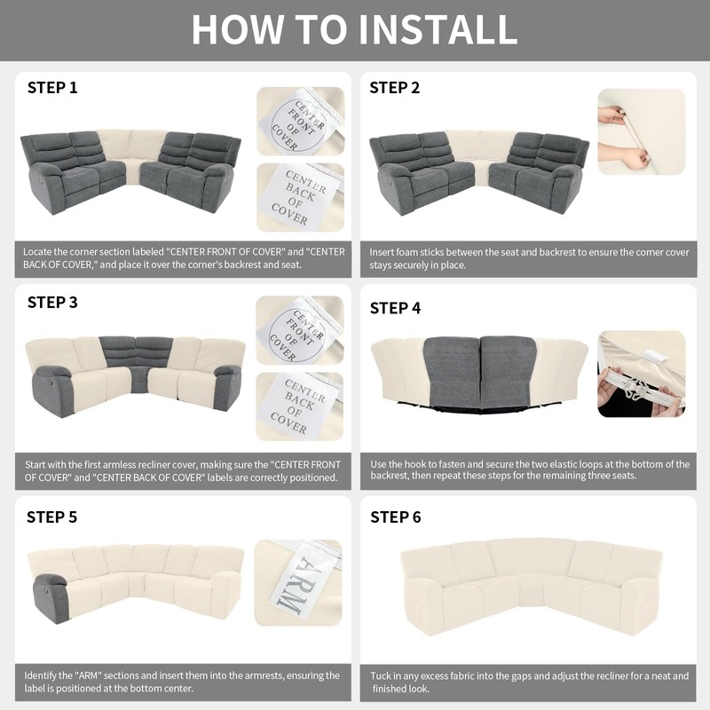 Easy-Going 100% Waterproof Recliner Cover, Stretch Couch Covers for Reclining