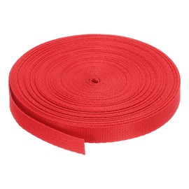 sourcing map Flat Nylon Webbing Strap 3/8 Inch 10 Yards Polypropylene Webbing Bright Red for Backpack, Luggage-rack, Outdoor Climbing, DIY Craft