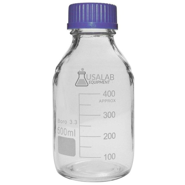 USA Lab 500ml Glass Media Storage Bottles Borosilicate 3.3 with