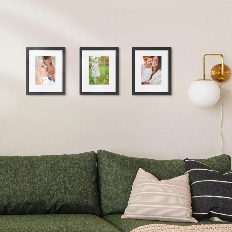 upsimples Picture Frames 8x10 Picture Frame, 3 Pack Black Photo