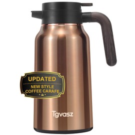 Thermal Coffee Carafe 70 oz - 36 Hour Hot (Fullness of Carafe) Carafes for Hot Liquids-Insulated Coffee Carafes For Keeping Hot/Cold Coffee, Tea, Water, Drink Dispenser for Parties(Gold)