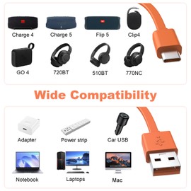 Charger Compatible with JBL Charge 6, 5, 4, Flip 7, 6, 5, Pulse 4, 5, Clip4, 5, GO 4, 3 Speakers and Tune 720BT, 510BT, 770NC, 760NC, 520BT, Vibe Beam, Tune 125, Tune 225, 130NC, 230NC Earphones
