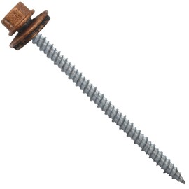 #10 Metal Roofing Screws: (250) Screws x 3" Copper Hex Head Sheet Metal Roof Screw. Self Starting/Tapping Metal to Wood Sheet Metal siding Screws. EPDM Washer. for Corrugated Roofing