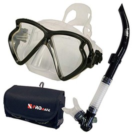Promate Snorkeling Scuba Dive Matrix Mask Snorkel Gear Bag Set, Trans. Black