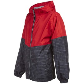 Artic Quest Windbreaker for Children, Boys & Girls’ Durable & Lightweight Water Repellent Rain Jacket w/Jersey Lining & Hood, Outdoor Apparel, Camping, Windproof Hiking Gear, Red, 5-6 Years