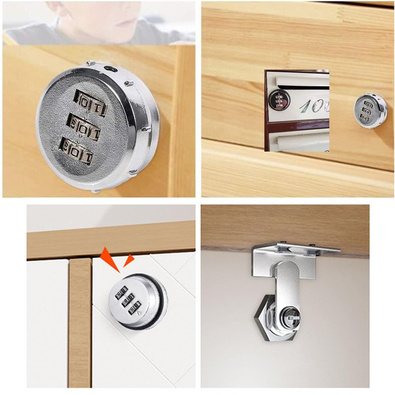 Pack of 2 Cam Lock, Password Drawer Lock, Digit Code