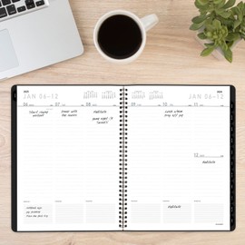 AT-A-GLANCE 2025 Planner, Weekly & Monthly, 8-1/4" x 11", Large, Contemporary Lite, Black (7095XL0525)