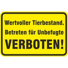 "Valuable Animal Stock" Sign 200 x 300 mm Aluminium Composite Material 3 mm Thick