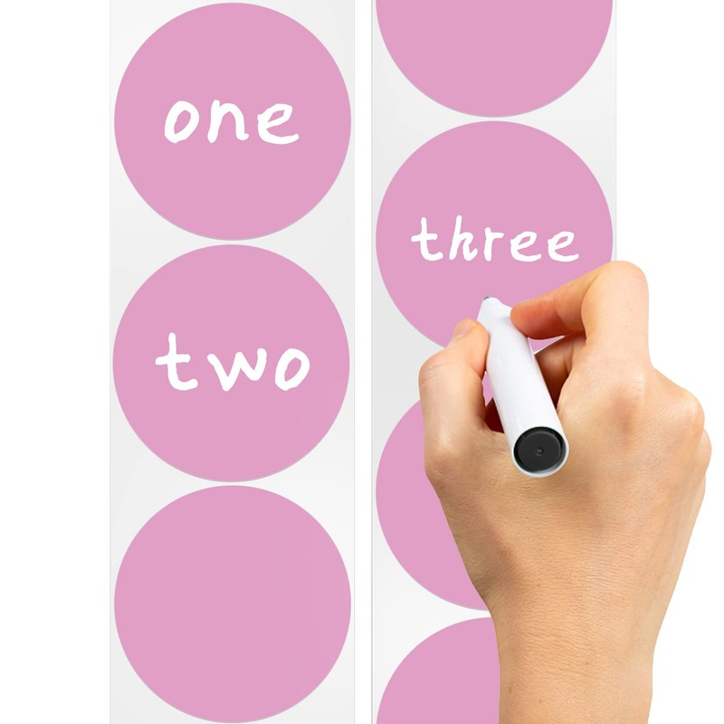 Round Stickers Pink 25mm Circle Labels with Dispenser Box Color