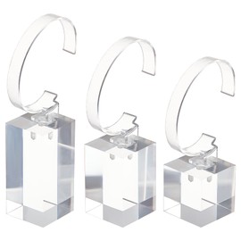 OLYCRAFT 3Pcs Acrylic Watch Stand Watch Displays Clear C Type Single Watch Bracelet Display Watch Display Stand for Store Trade Counter or Showcase Use