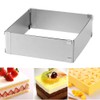 TAMUME Square-Shaped Adjustable and Rectractable Stainless Steel Baking Mould with