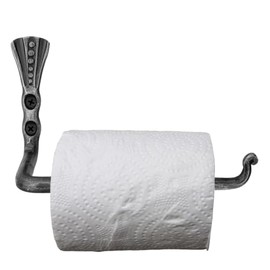 Hand Forged Bathroom Toilet Paper Holder Wrought Iron Handmade Toilet Paper Roll Holder Antique Black Finish Heavy Duty Toilet Paper Bar for Modern Farmhouse Bathroom Decor by Living Ideas