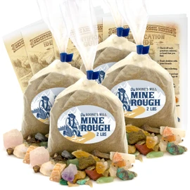 Boone's Mill Gemstone Paydirt | 2 Pound Bag, 4-Count | Gem Mining Rough Stone Mix | Rock Fossil ID Guide
