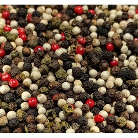 Bunter Pfeffer Deluxe ganz 400g - bunte Pfefferpower - bestehend aus Schwarzen Pfeffer, Weißen Pfeffer, Rosa Beeren und Grüner Pfeffer