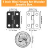 50 Sets Small Hinges for Crafts, 1In Stainless Steel Mini