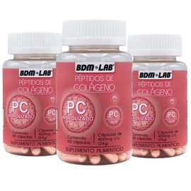 Péptidos de Colágeno 3x2 | suplemento Alimenticio| 60 Caps 400 mg c/u | BDM