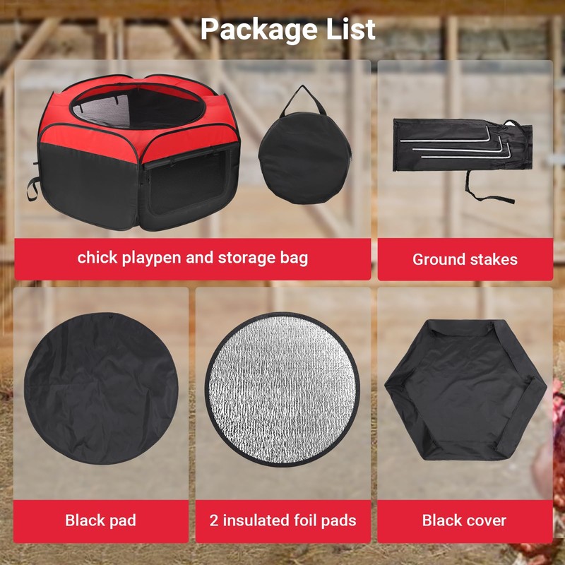 FAMIROSA Brooder Box for Chicks Starter Kit, Pop up Chicken