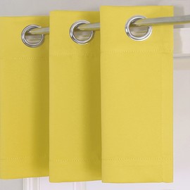 SeeGlee - Cenefa pequeña con ojales amarillo mostaza para guardería, cortinas reductoras de luz con aislamiento térmico para recámara de niñas (36 pulgadas de ancho por 16 pulgadas de largo, 1 panel)