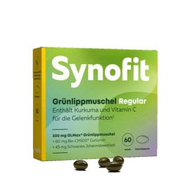 Synofit Green-lipped mussel regular 60 soft capsules - for the maintenance of supple joints - contains green-lipped mussel, curcumin and blackcurrant leaf extract