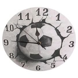 WOONEKY Silent Non Ticking Soccer Wall Clock Modern Decorative Analog Clock for Bedroom Living Room Office Stylish Home Decor Accurate Timekeeping Easy to Clean