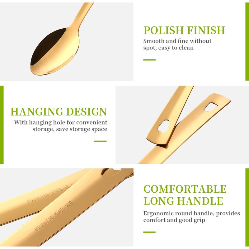 TUPMFG 6 Pieces Serving Spoons Set,Food Grade Stainless Steel Large