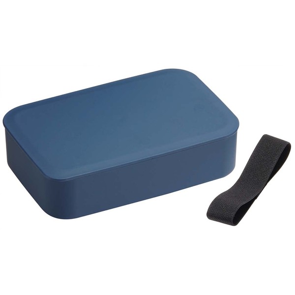 Skater NLP8-A Painted 1-Tier Bento Box, 25.5 fl oz (750 ml), Inner Core with Belt, Large Size, Smoke, Navy, Made in Japan