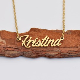 Alivia Name Tag Necklaces for Her His Friends Familys Relationship Memory Jewelry Gift