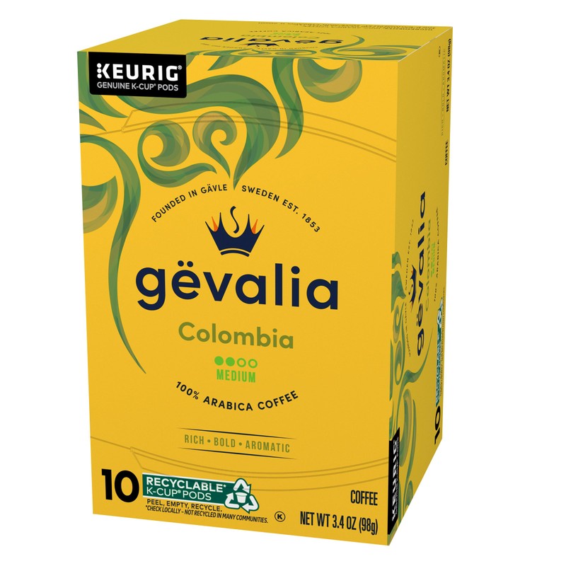 Gevalia Colombia Medium Roast K-Cup Coffee Pods, 10 ct Box