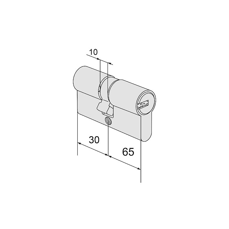 CISA 0A3S1 European Astral S Cylinder, Nickel-Plated Brass