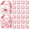Marspark 24 Pcs Cherry Treat Boxes Pink Favor Bags with