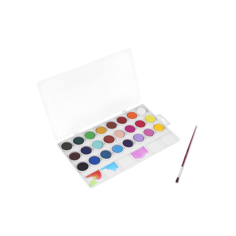 Jovi Wasserfarbkasten, 24 Wasserfarben mit Pinsel und Mischpalette, 1 stück